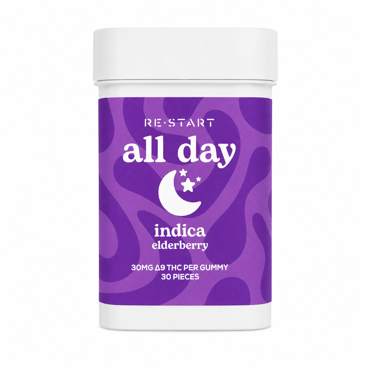 Delta 9 THC 30MG All Day Indica Gummies - Elderberry / "Best Value" 30-count